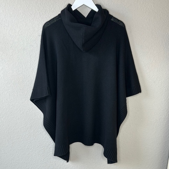 NWT Greyson Rowan Hooded Wool Cashmere Blend Black Poncho Size OS - Picture 4 of 13